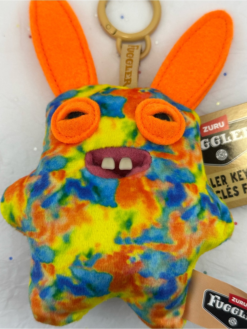 ZURU Fuggler Rabid Rabbit Multi-Color Plush Keyring 5” NWT - Picture 2 of 5